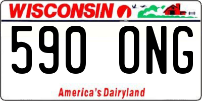 WI license plate 590ONG