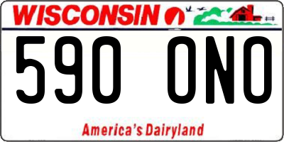 WI license plate 590ONO