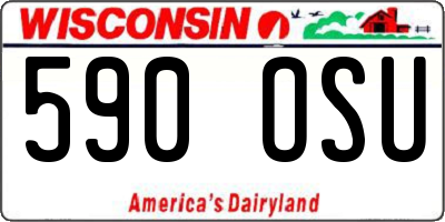 WI license plate 590OSU