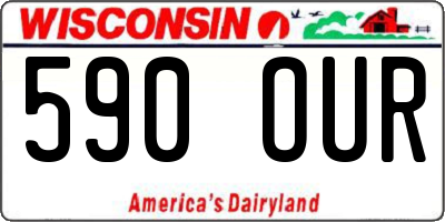 WI license plate 590OUR