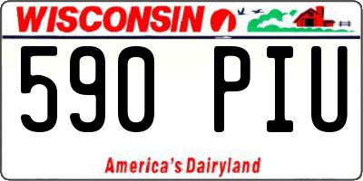 WI license plate 590PIU