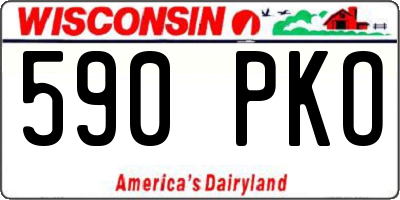 WI license plate 590PKO