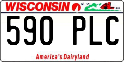 WI license plate 590PLC