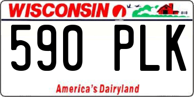 WI license plate 590PLK
