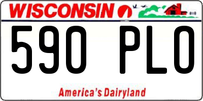 WI license plate 590PLO