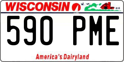 WI license plate 590PME