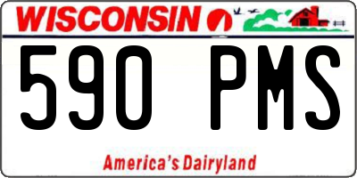 WI license plate 590PMS