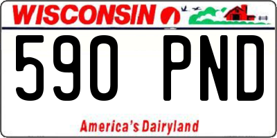 WI license plate 590PND