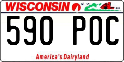 WI license plate 590POC