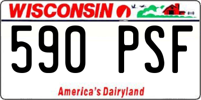 WI license plate 590PSF