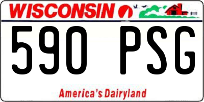 WI license plate 590PSG