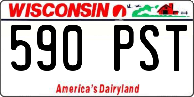 WI license plate 590PST