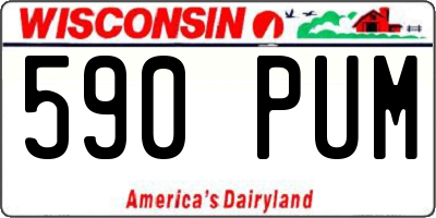 WI license plate 590PUM
