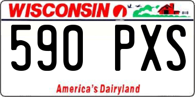 WI license plate 590PXS