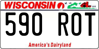 WI license plate 590ROT