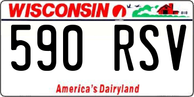 WI license plate 590RSV