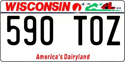 WI license plate 590TOZ