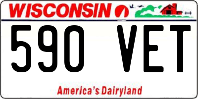 WI license plate 590VET