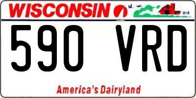 WI license plate 590VRD