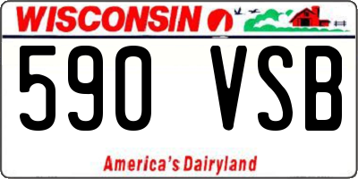 WI license plate 590VSB