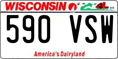 WI license plate 590VSW
