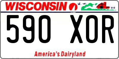 WI license plate 590XOR