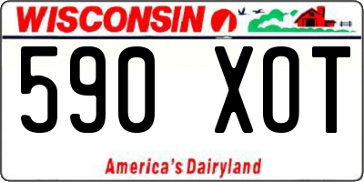 WI license plate 590XOT