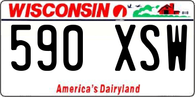 WI license plate 590XSW