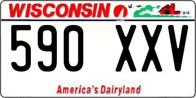 WI license plate 590XXV