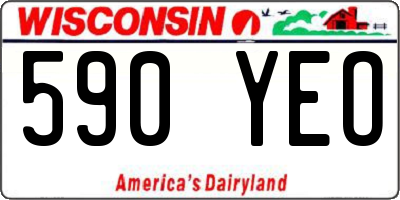 WI license plate 590YEO