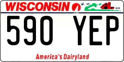 WI license plate 590YEP