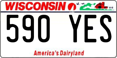 WI license plate 590YES
