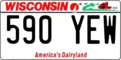 WI license plate 590YEW