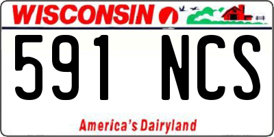 WI license plate 591NCS