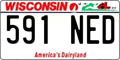WI license plate 591NED