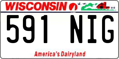WI license plate 591NIG