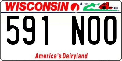 WI license plate 591NOO