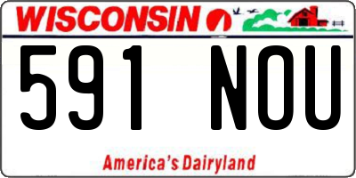 WI license plate 591NOU