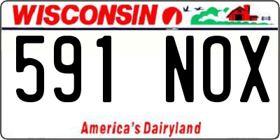 WI license plate 591NOX