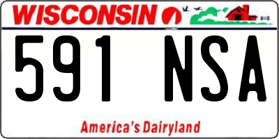 WI license plate 591NSA