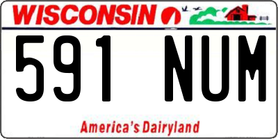 WI license plate 591NUM