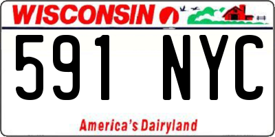 WI license plate 591NYC
