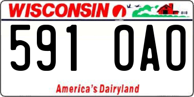 WI license plate 591OAO