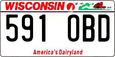 WI license plate 591OBD