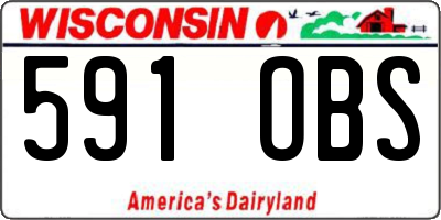 WI license plate 591OBS
