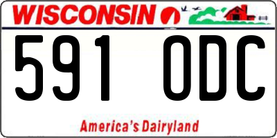 WI license plate 591ODC