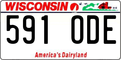 WI license plate 591ODE