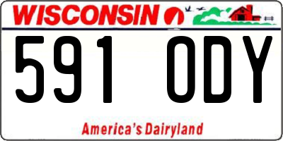 WI license plate 591ODY