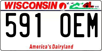 WI license plate 591OEM