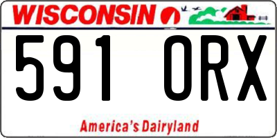WI license plate 591ORX